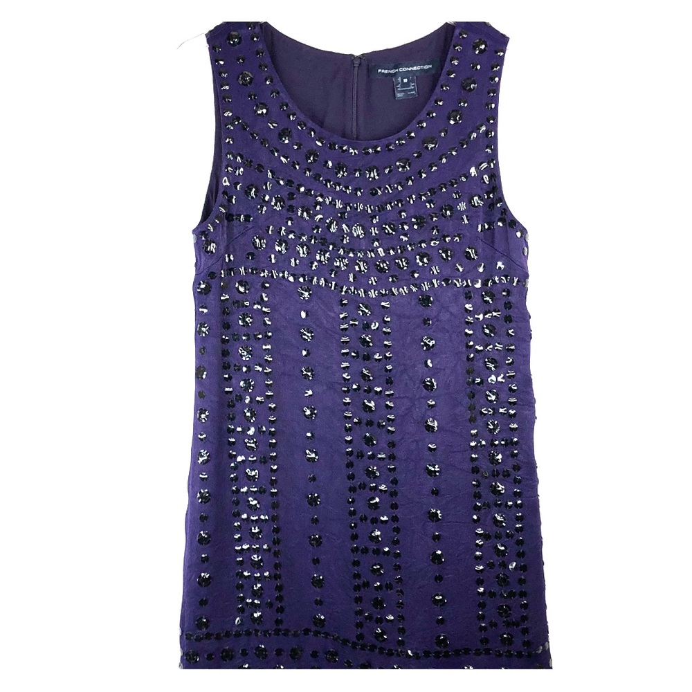 French Connection Eggplant Sequined Dress